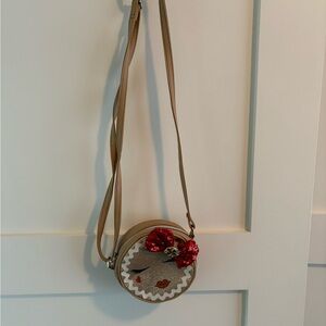 Stylish Tan and Red Women's Crossbody Bag